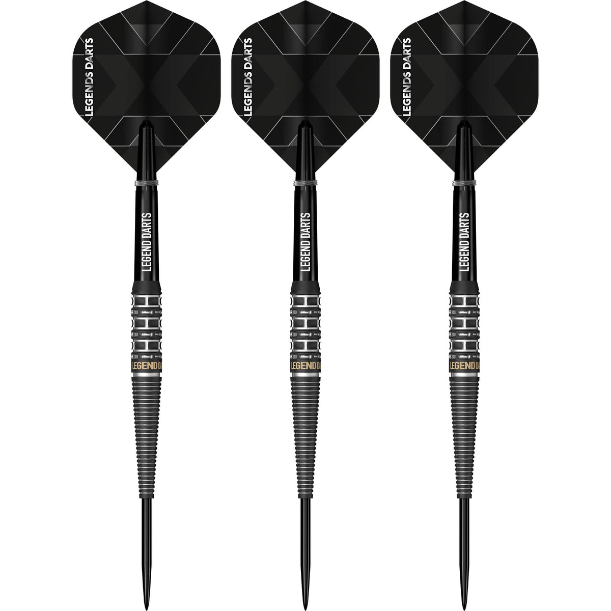 Legend Darts - Steel Tip - Revolution Series - B20 - Black -Tapered Ring & Milled Cut
