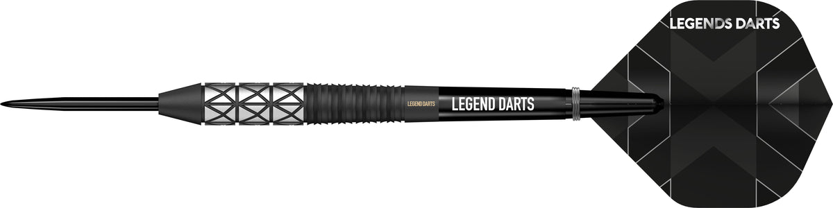 Legend Darts - Steel Tip - Revolution Series - B24 - Black - Taper Back Ring & Milled Cut