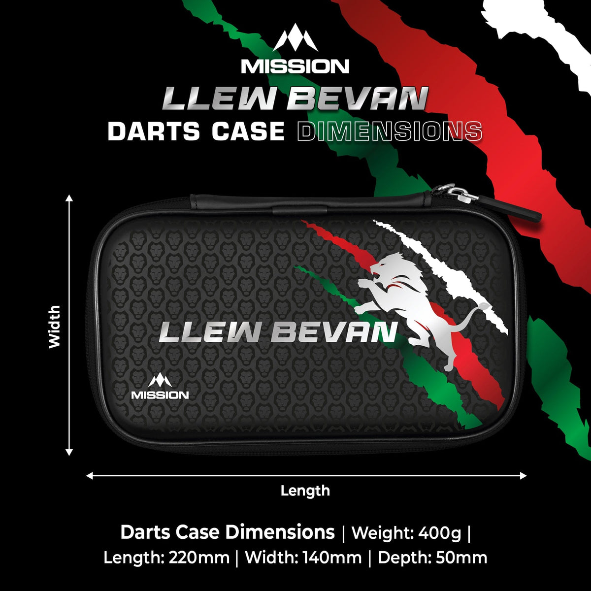 Mission Darts Players- EVA Dart Case - Llew Bevan