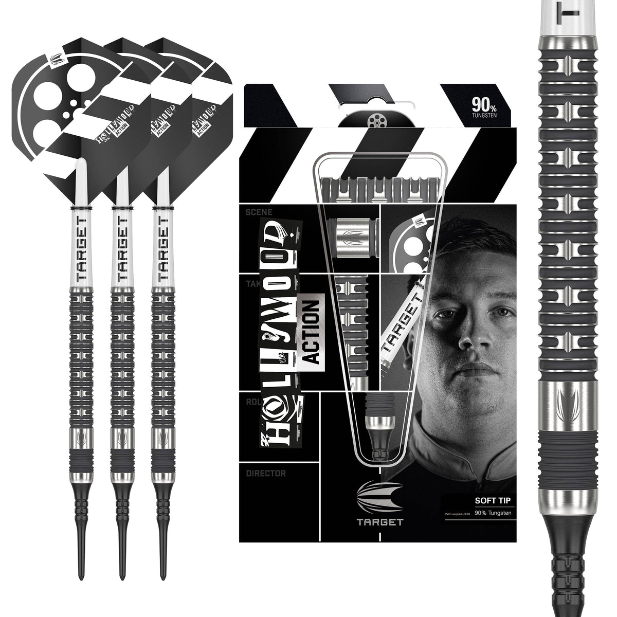 Target Chris Dobey Darts - Soft Tip - 90% Tungsten - Hollywood Action 20g