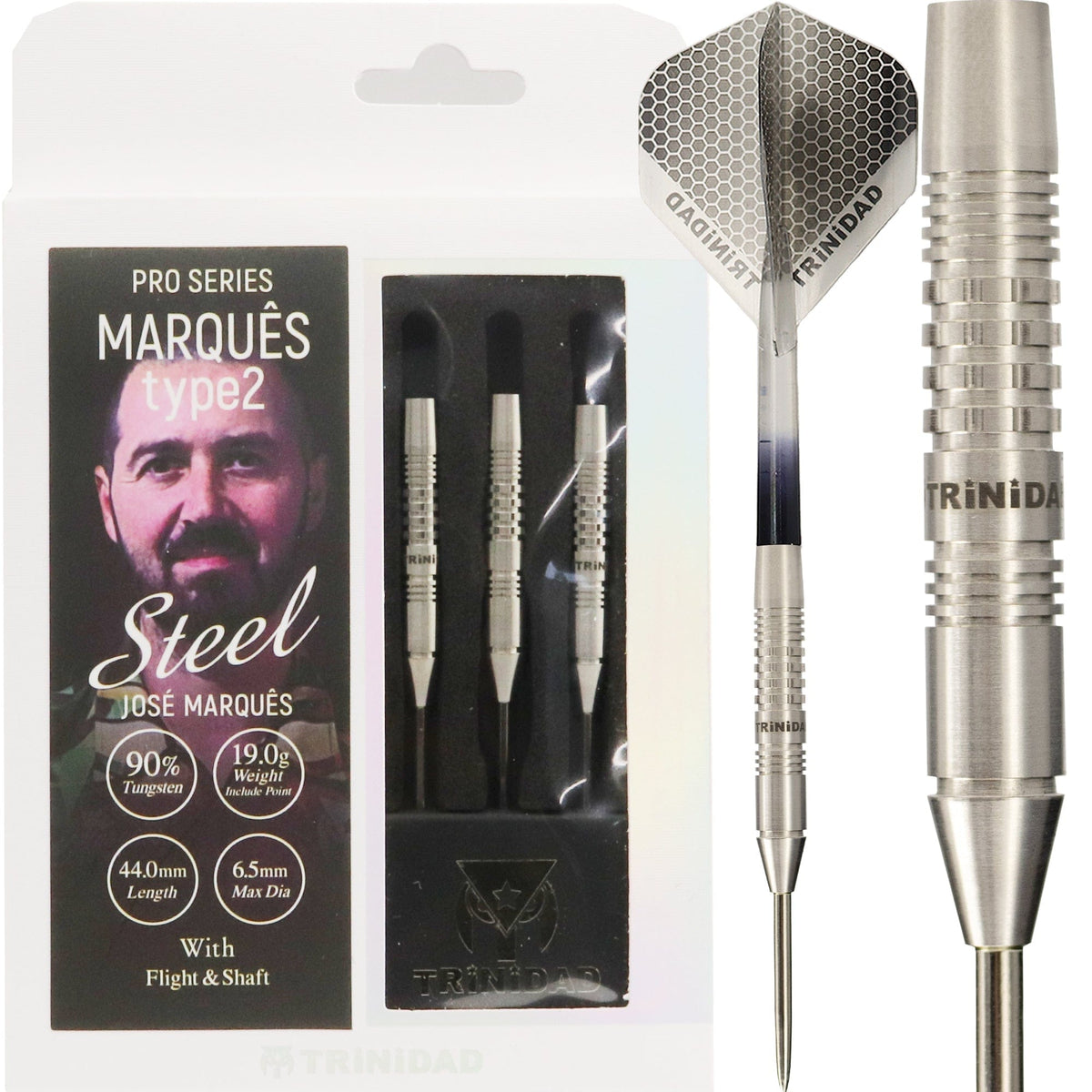 Trinidad Pro Darts - Steel Tip - 90% Tungsten - Marques 2 - 19g