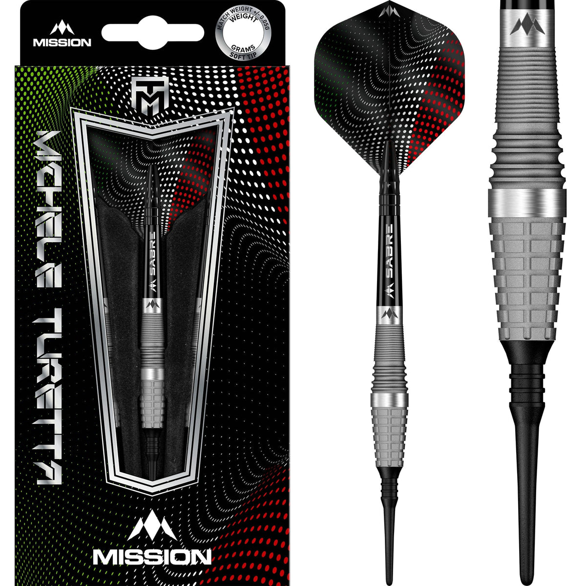 Mission Michele Turetta Darts - Soft Tip - 95% Tungsten - Sandblasted