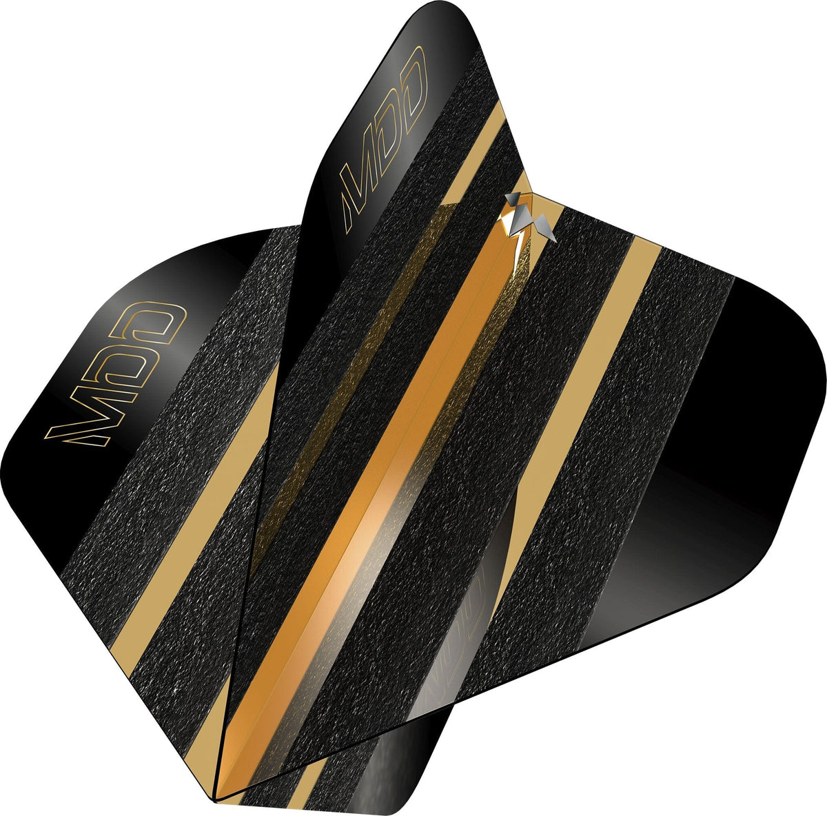 Mission Solo Dart Flights - 100 Micron - Standard No2 - Mike De Decker - Black & Gold