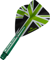 Mission Alliance Black Kite Dart Flights Combo With Griplock Shafts Green / Short