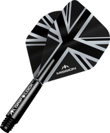Mission Alliance Black No2 Dart Flights Combo With Griplock Shafts Black / Short