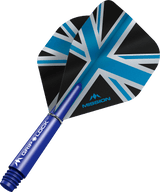 Mission Alliance Black No2 Dart Flights Combo With Griplock Shafts Blue / Short