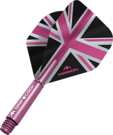Mission Alliance Black No2 Dart Flights Combo With Griplock Shafts Pink / Short