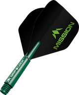 Mission Logo No2 Dart Flights Combo With Griplock Shafts Green / Short