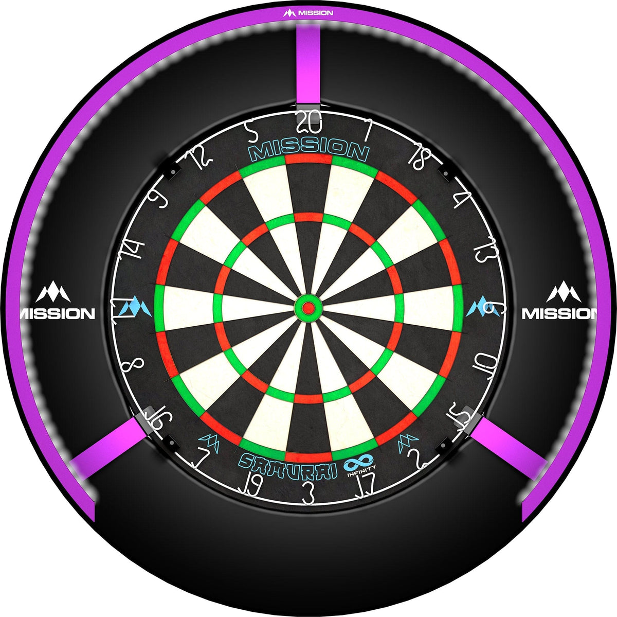 Mission Torus 270 Dartboard Lighting - Bright White Light Purple