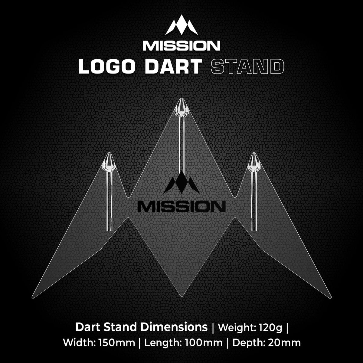Mission Acrylic Dart Stand - Logo - 3 Dart Display Stand