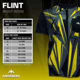 Mission Darts Flint Dart Shirt - Collarless - Lightweight - Black & Yellow
