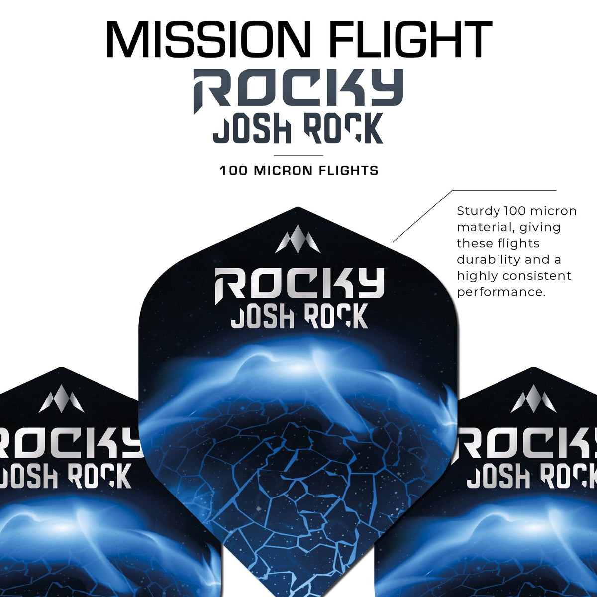 *Mission Solo Dart Flights - 100 Micron - No2 - Std - Josh Rock - Rocky