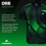 Mission Darts Orb Dart Shirt - Collarless - Lightweight - Black & Green