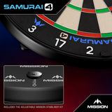 Mission Samurai 4 Dartboard - Professional - Knife Wire - White Spider