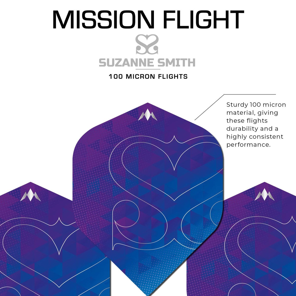 *Mission Solo Dart Flights - 100 Micron - No2 - Std - Suzanne Smith