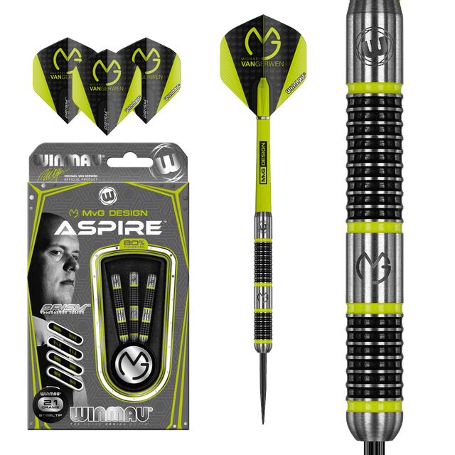 Winmau Michael van Gerwen Darts - Steel Tip - 90% Tungsten - Aspire