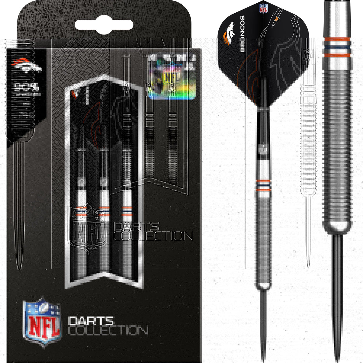 NFL - Steel Tip Tungsten Darts - Official Licensed - Denver Broncos - 24g