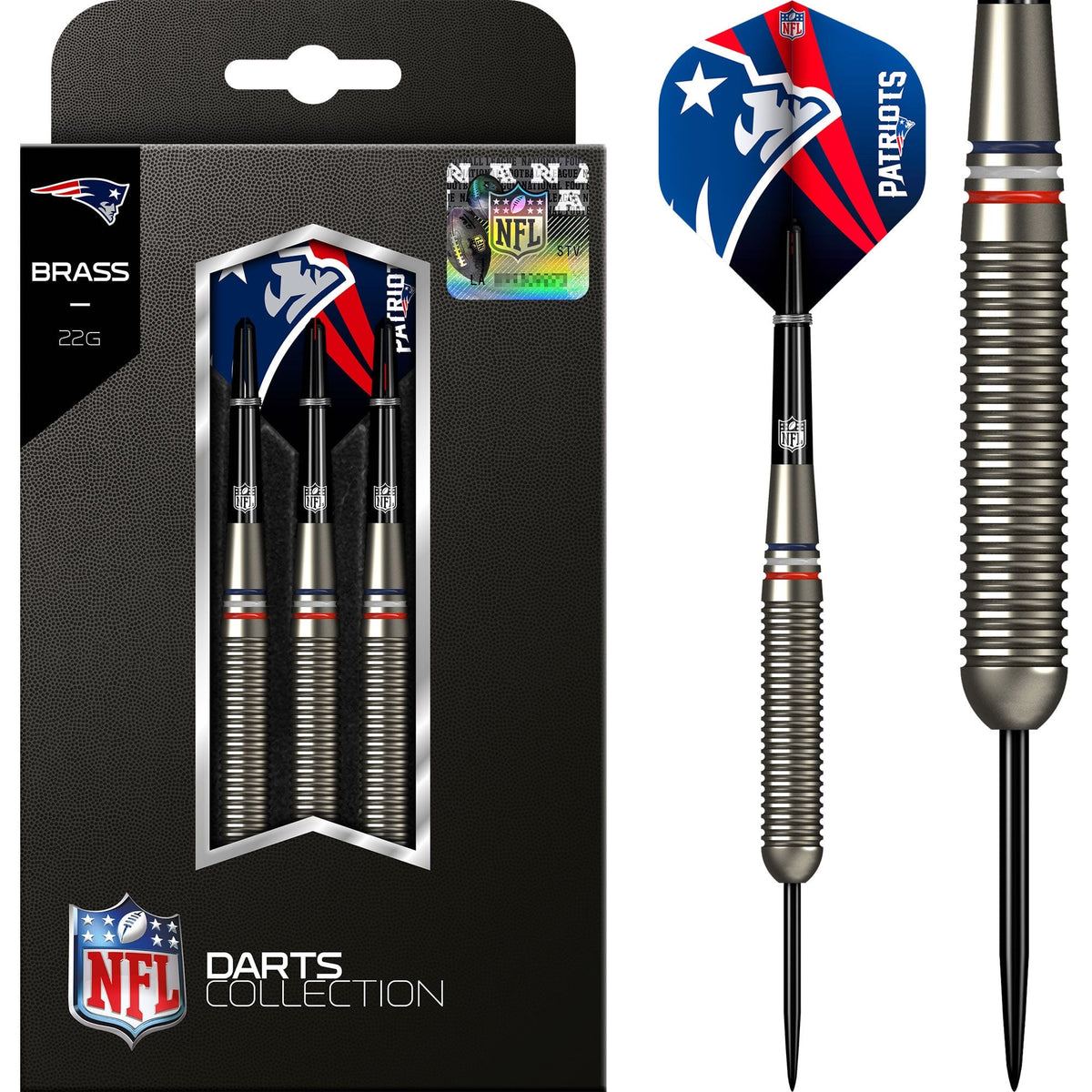 NFL - Steel Tip Brass Darts - Official Licensed - New England Patriots - 22g