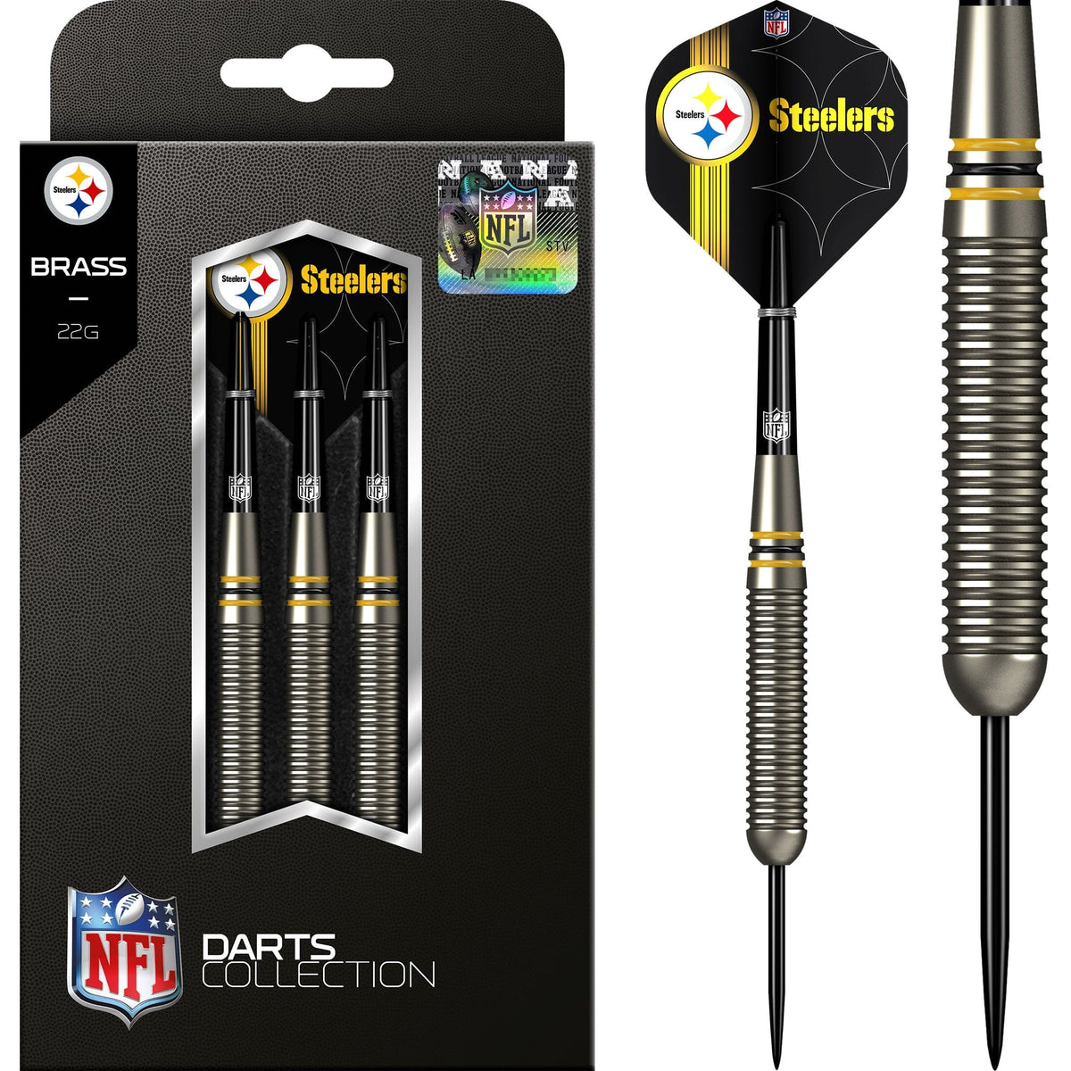 NFL - Steel Tip Brass Darts - Official Licensed - Pittsburgh Steelers - 22g