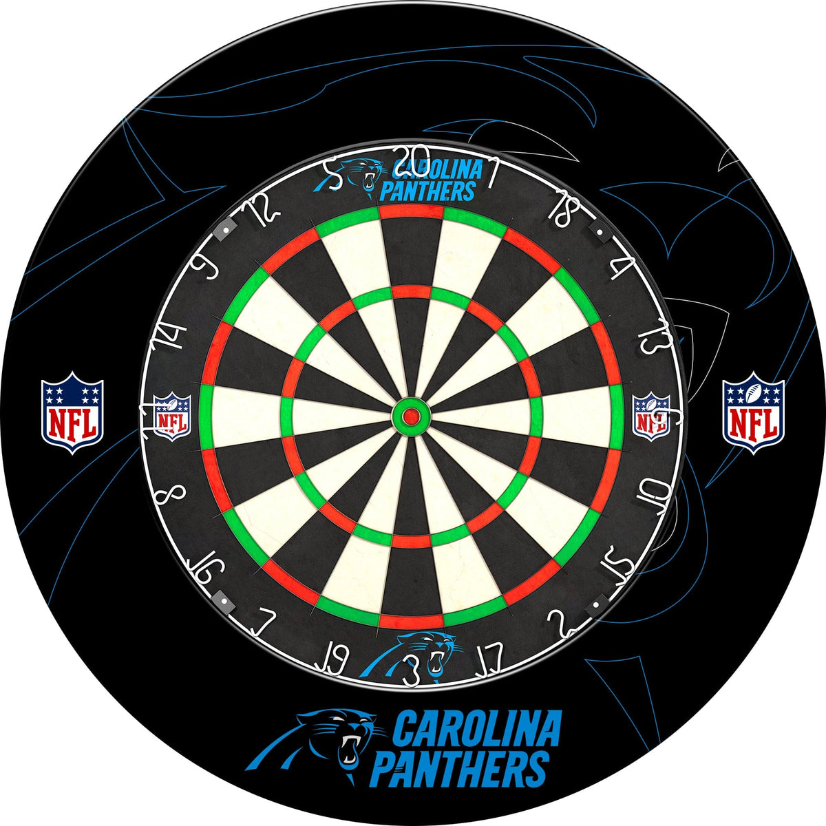 NFL - Printed Dartboard & Printed Surround - Official Licensed - Carolina Panthers