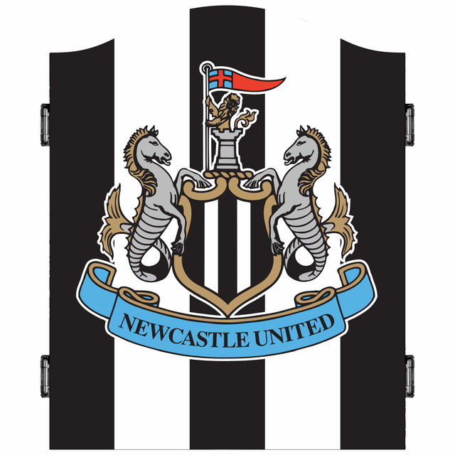 Newcastle United FC - Official Licensed - Dartboard Cabinet - C2 - Stripes & Crest