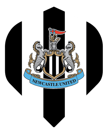 Newcastle United FC - Official Licensed - Dart Flights - No2 - Std - F2 - Black & White Stripe Crest