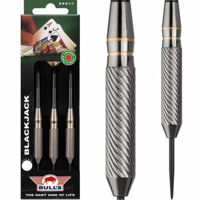 Bulls Black Jack Darts - Steel Tip Chromed Brass - Gold 20g