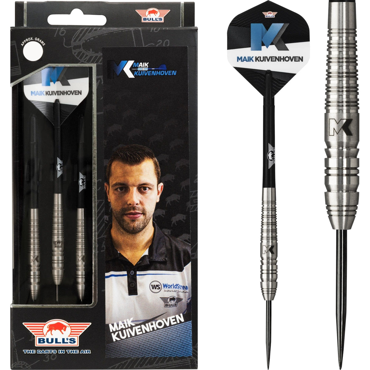 *Bulls Maik Kuivenhoven Darts - Steel Tip - Ring Grip 24g