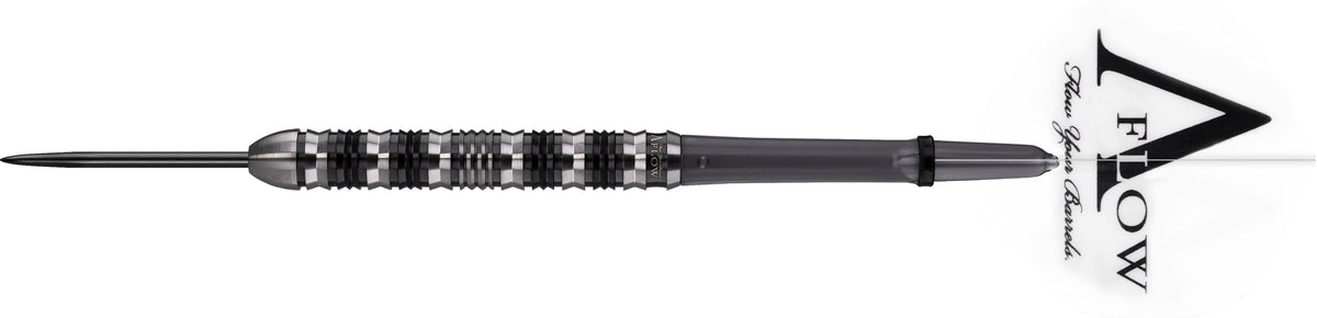 Dynasty Darts - Crystal Line - A Flow - Steel Tip - OHM - Black & Silver - 22g 22g