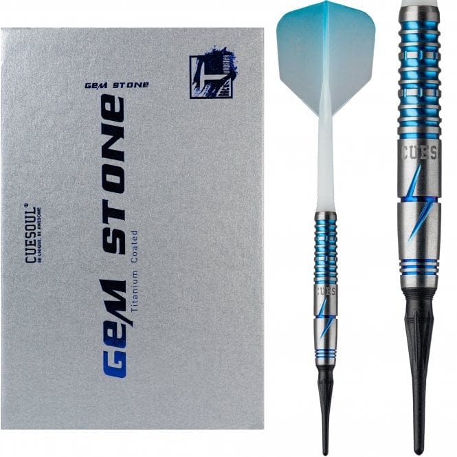 *Cuesoul - Soft Tip Tungsten Darts - Blue Gem Stone - Oil Paint Finish 20g