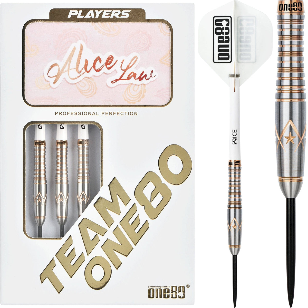One80 Alice Law Stone Darts - Steel Tip - V2 - Bronze Star - 22g 22g