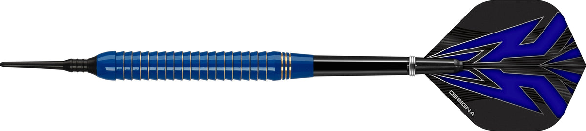 *Designa Mako Darts - Soft Tip Electro Brass - Shark Grip - Blue