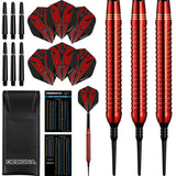 *Designa Mako Darts - Soft Tip Electro Brass - Shark Grip - Red 20g