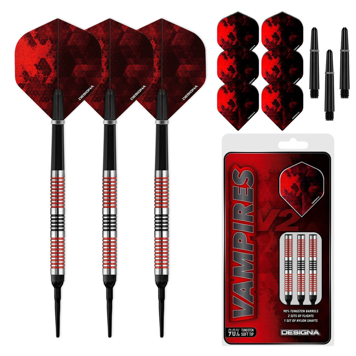 Designa Vampires V2 Darts - Soft Tip - M2 19g