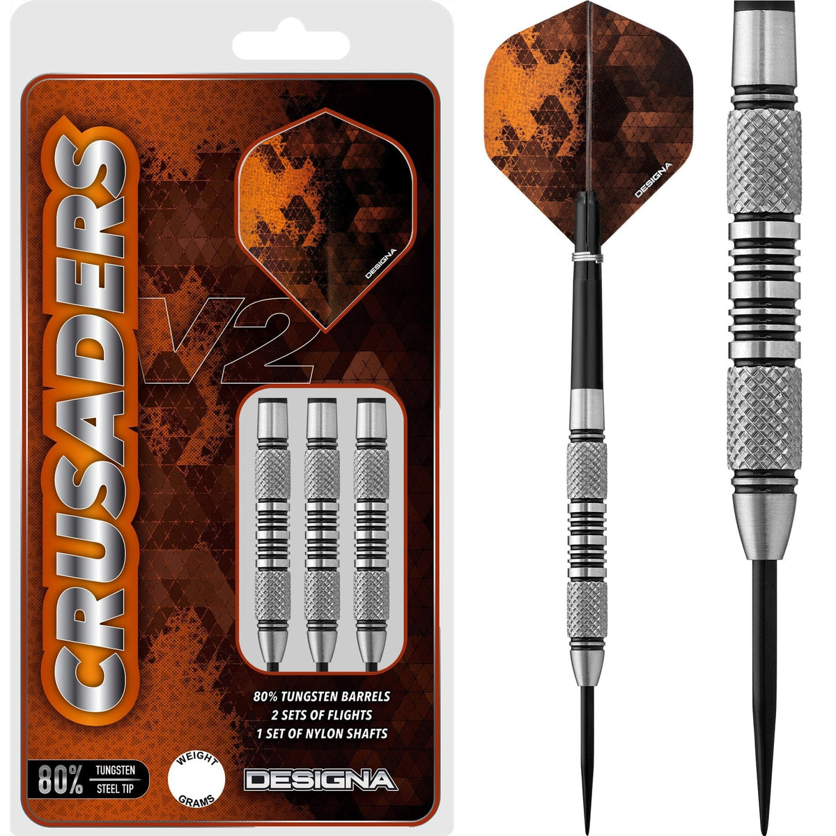 Designa Crusader V2 Darts - Steel Tip - M3 20g
