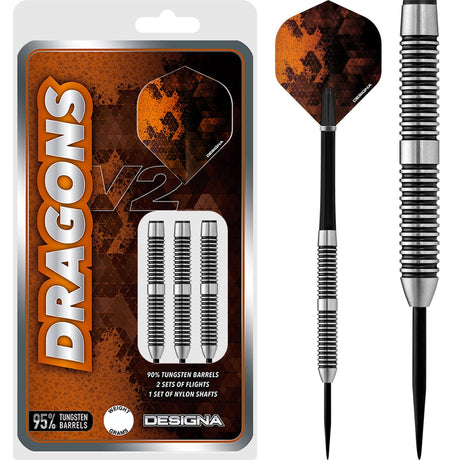 *Designa Dragons 95 V2 Darts - Steel Tip - Multi Ring 22g