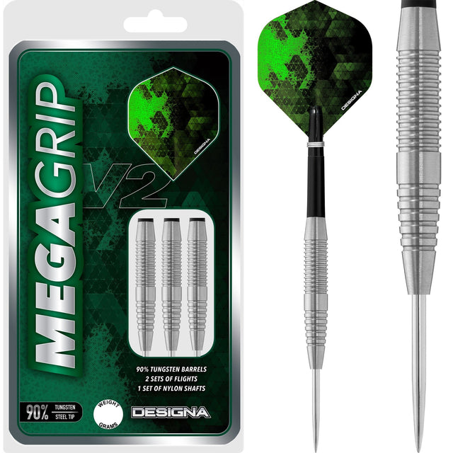 Designa Mega Grip V2 Darts - Steel Tip - M3 24g