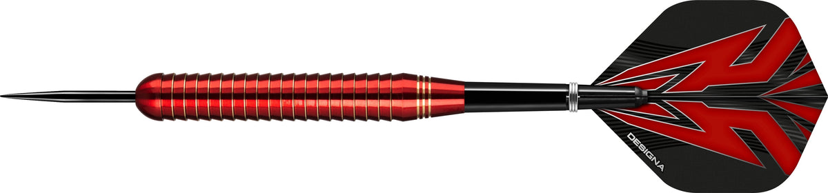 *Designa Mako Darts - Steel Tip Electro Brass - Shark Grip - Red