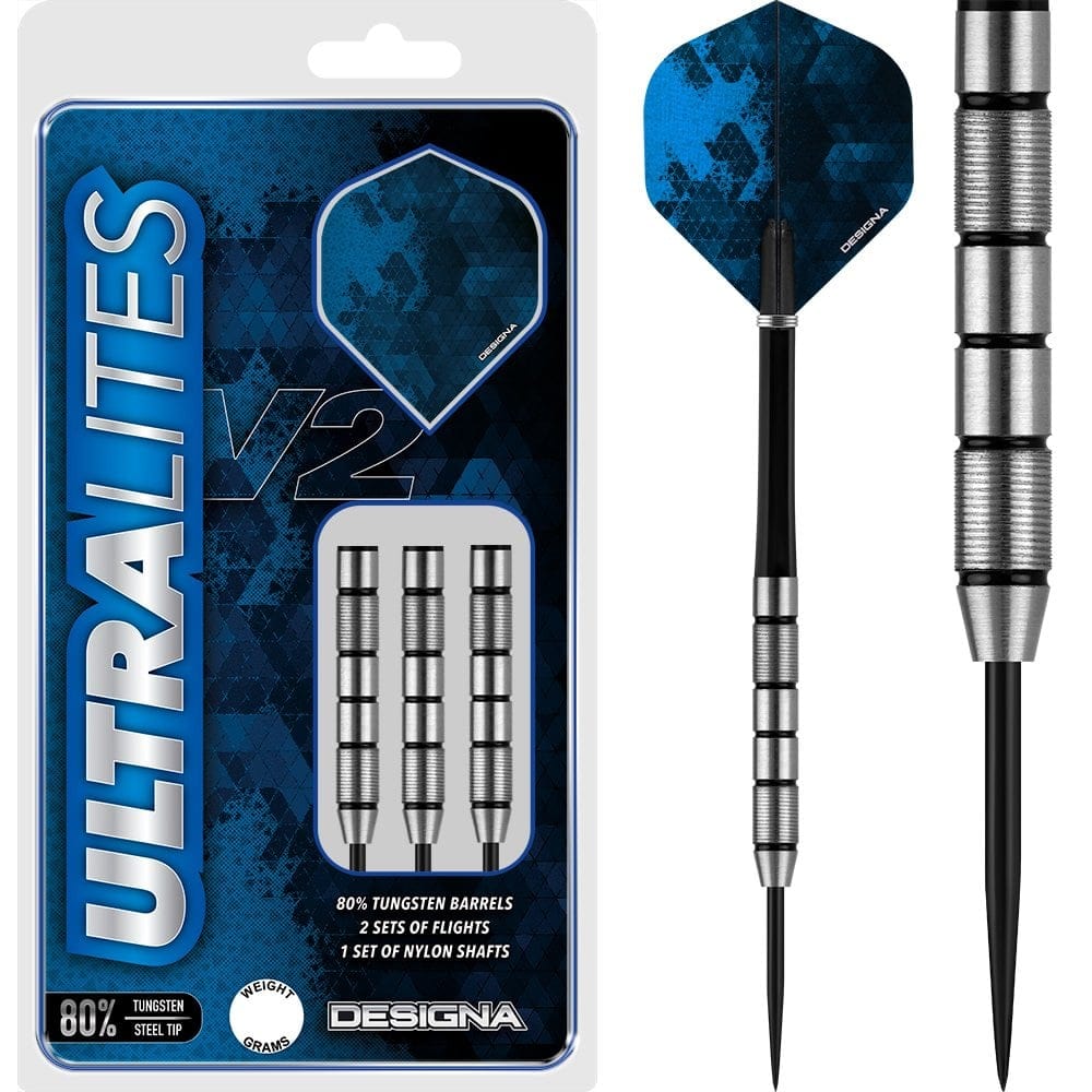 Designa Ultralites V2 Darts - Steel Tip - M1 - Twin Micro Grip - 18g 18g
