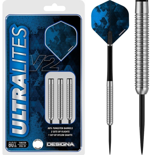 Designa Ultralites V2 Darts - Steel Tip - M3 - Twin Ring Grip 15g