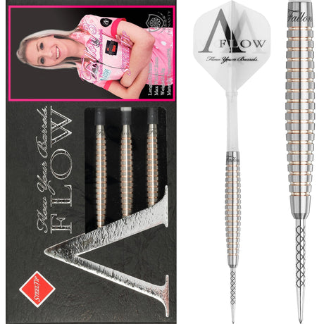 Dynasty Darts - Black Line - Steel Tip - Fallon Sherrock - Pink Gold - Fallon 3 - 24g 24g