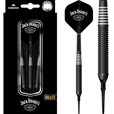 Jack Daniels Old No7 - Electro Black Brass Darts - Soft Tip 19g