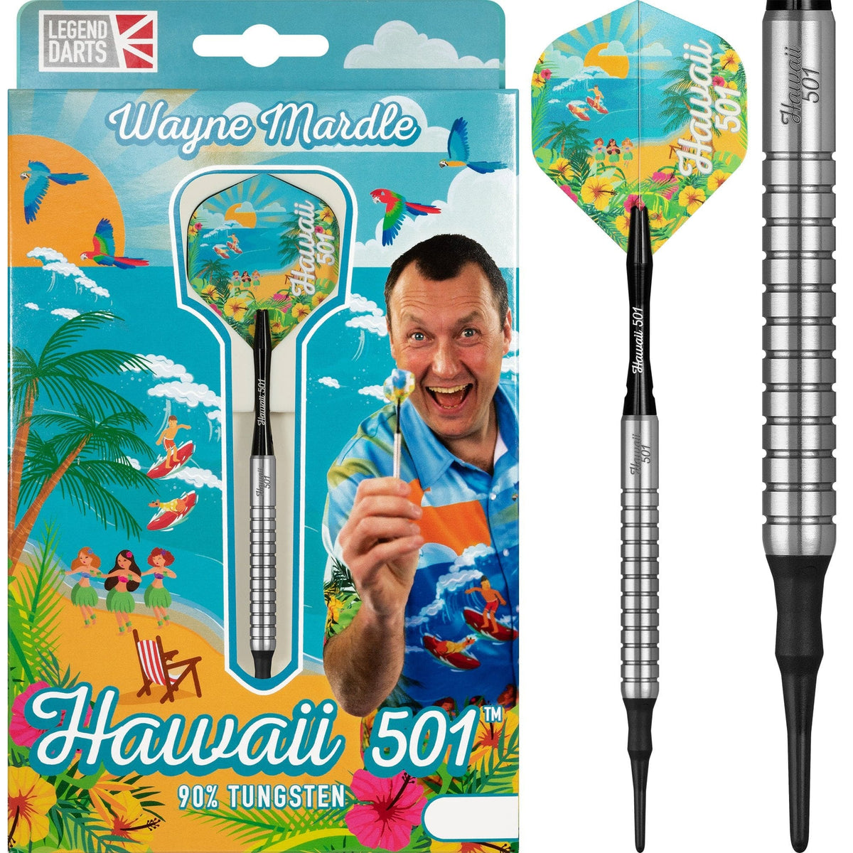 Legend Wayne Mardle Darts - Soft Tip - Hawaii 501 - Natural