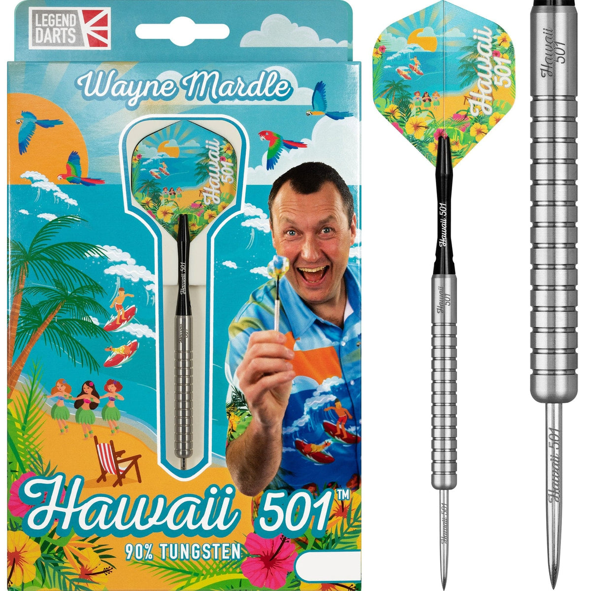 Legend Wayne Mardle Darts - Steel Tip - Hawaii 501 - Natural