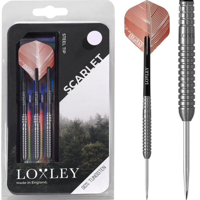 *Loxley Scarlet Darts - Steel Tip - Ringed - 24g 24g