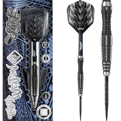Shot Tribal Weapon 4 Darts - Steel Tip - Black Titanium 22g