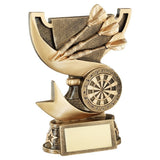 *Cup Ribbon with Dartboard - Bronze Resin Trophy Award