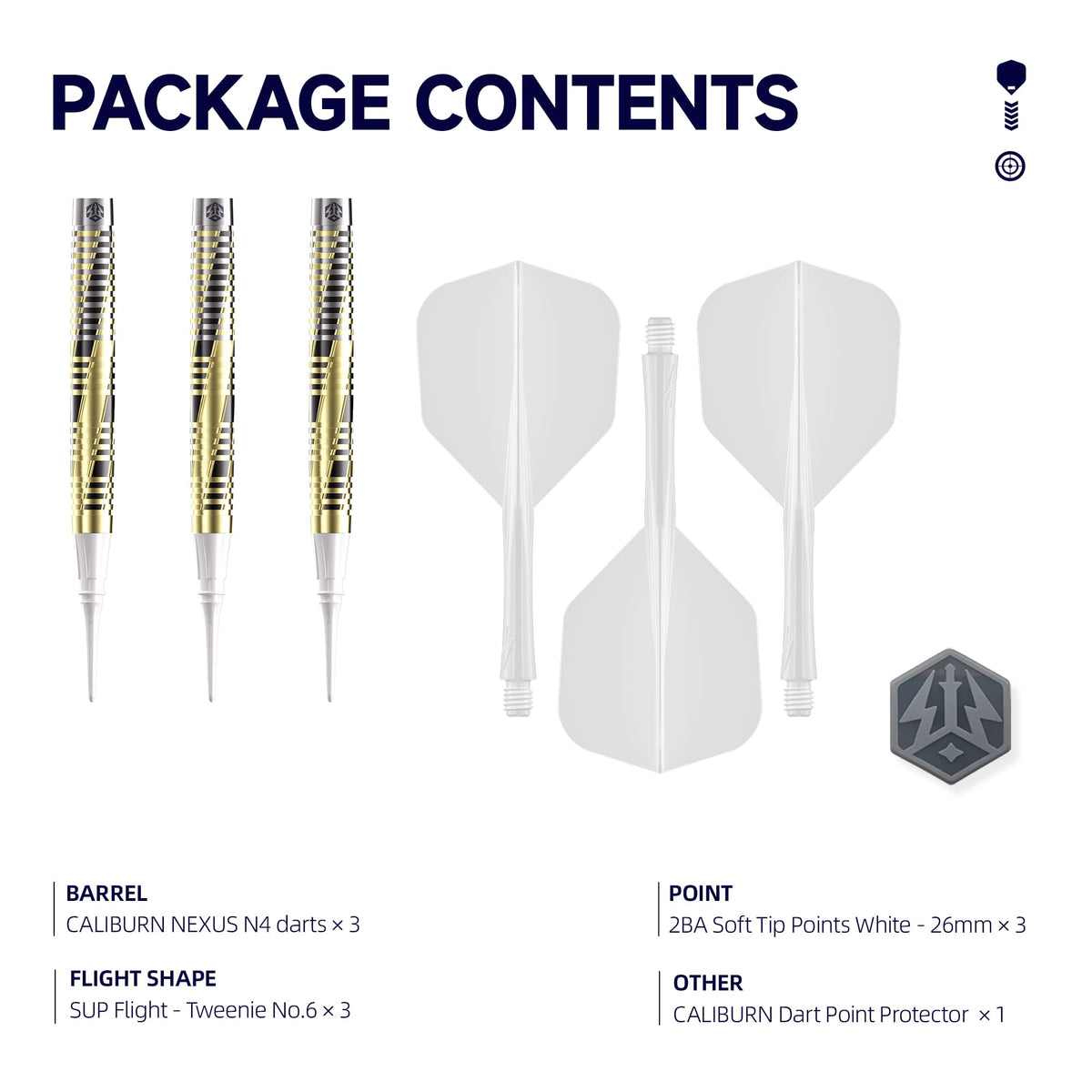 Caliburn Nexus Darts - Soft Tip - 95% Tungsten - N4 19g