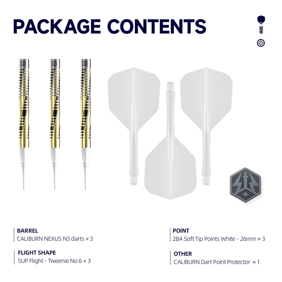 Caliburn Nexus Darts - Soft Tip - 95% Tungsten - N3 20g