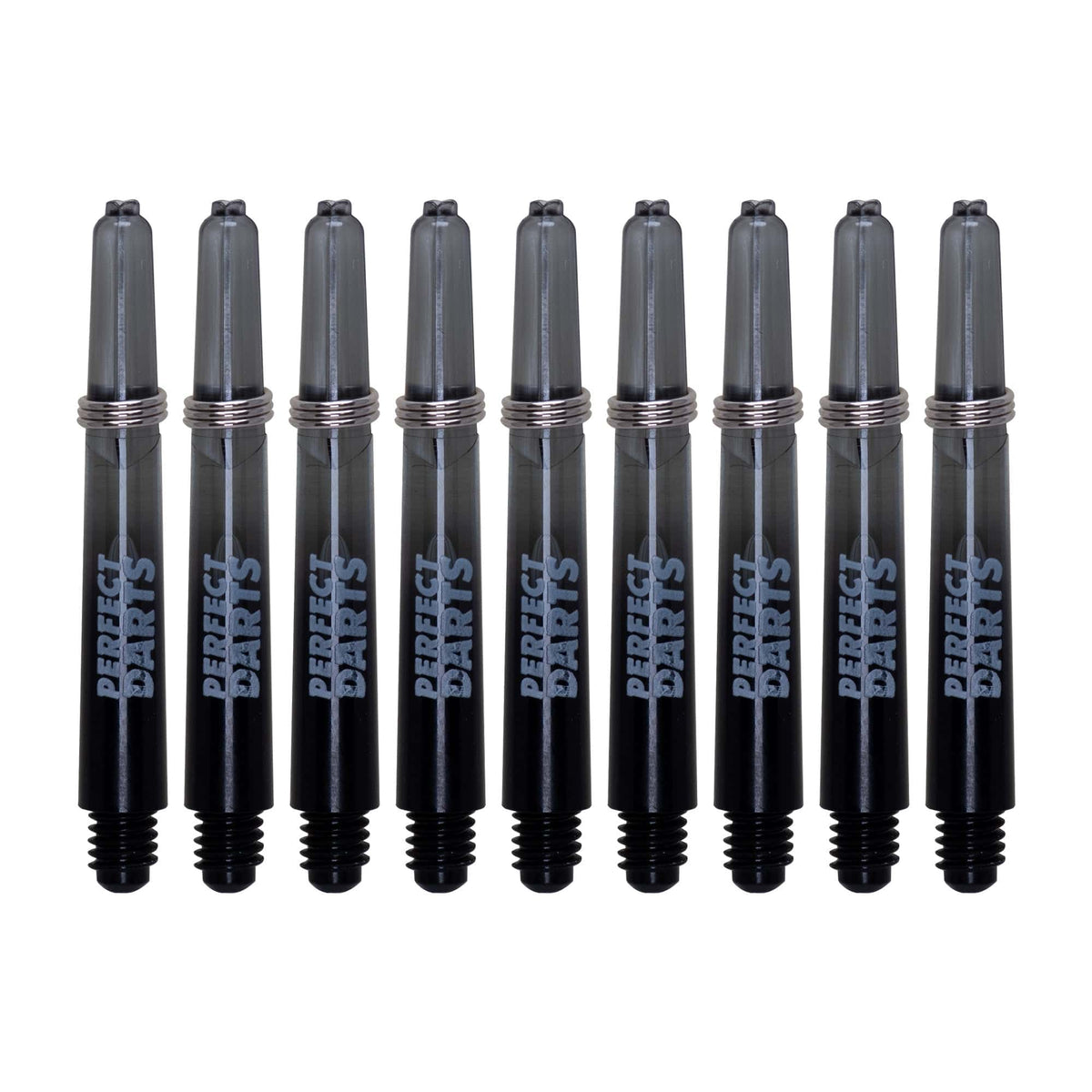 Perfect Darts - Two Tone Shafts - Polycarbonate - Black & Grey - Tweenie - 3 Sets Pack